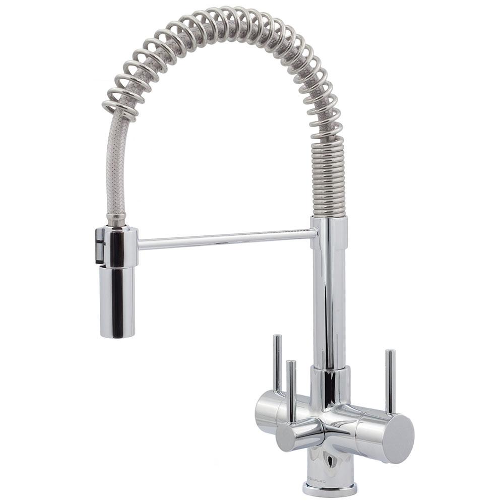 Hommix Bari Chrome 3-Way Tap (Triflow Tap) Modern Square Kitchen Filter ...